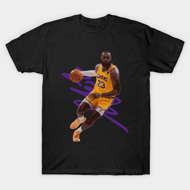 Lebron James Vector Art T-Shirt by Playful Creatives